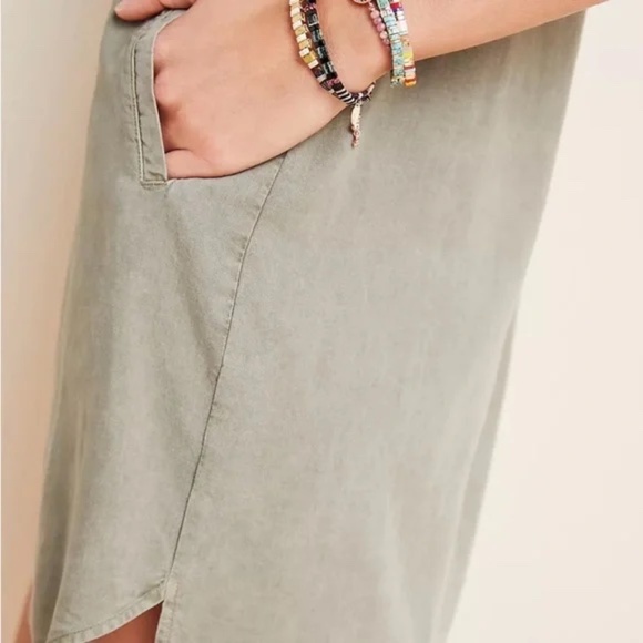 Anthropologie Cloth & Stone Sally Sleeveless Shirt Dress in Green - Picture 4 of 4